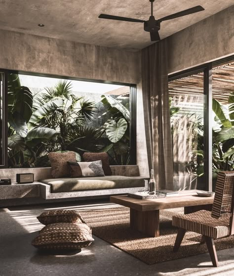 Gallery of Finalists Announced for ArchDaily's 2020 Architectural Visualization Awards - 10 Casa Cook Hotel, Casa Cook, 아파트 인테리어, Design Living Room, 인테리어 디자인, Tulum, Wabi Sabi, A Living Room, Home Inspo