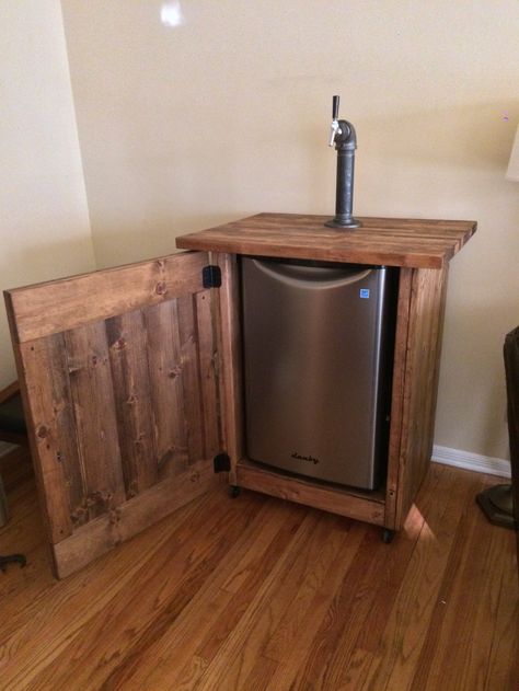 Danby DAR044A6BSLDB Kegerator Cabinet Build - Home Brew Forums Kegerator Cabinet, Kegerator Diy, Mini Fridge Cabinet, Outdoor Fridge, Home Brewery, Beer Fridge, Outdoor Cabinet, Bar Outdoor, Bar Fridges