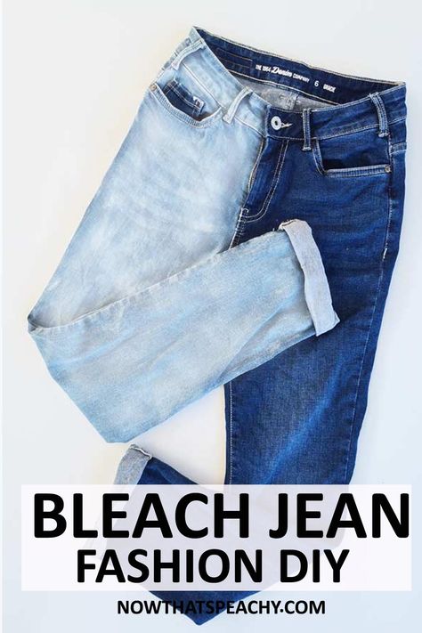 Bleach Blue Jeans Diy, How To Bleach Pants, Bleaching Jeans Diy, How To Bleach Denim, Bleach Denim Diy, Diy Bleached Jeans, Bleaching Jeans Diy Denim Ideas, Jeans Bleach Diy Ideas, Bleach Jeans Diy Denim