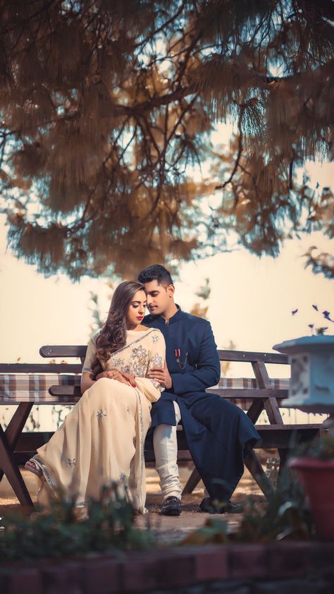 Nishant & Tanvi Couple @nishantrohilla @tanvikathuria18 makeup @makeupby_kirron #photography #photoshoot #couplegoals #couplephotoshoot #cinestyleindia #preweddingshoot #photographylovers For more info : Call us on 9814404141 Pre Wedding Poses Saari, Outdoor Photoshoot For Couples, Saari Poses Couple, Outdoor Poses For Couples, Garden Pre Wedding Photoshoot, Sitting Pose Couple, Pre Wedding Photoshoot Outdoor Different Styles Picture Ideas, Couple Prewedding Photography, Couple Outdoor Photoshoot Poses