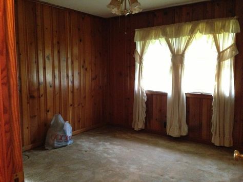 paneling Band Rehearsal Room, Florida Room Decor, Knotty Pine Living Room, Wood Panel Bedroom, Wall Paneling Makeover, Television Room, Wood Paneling Decor, Wood Paneling Makeover, Wood Panneling