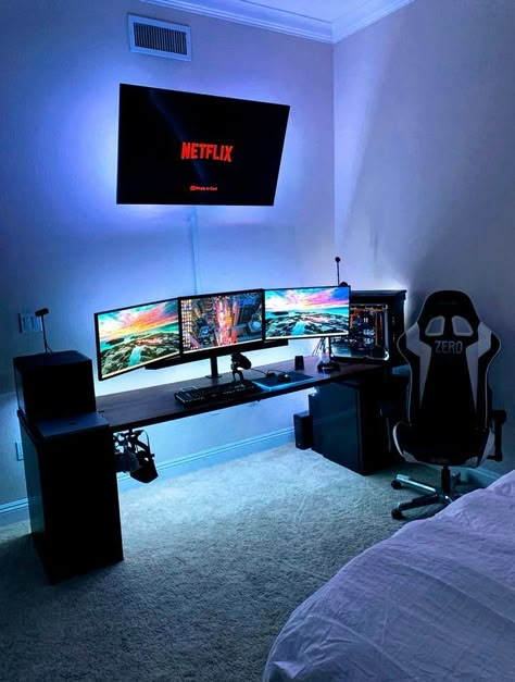 Wall Couch, Side Cupboard, Gaming Computer Room, Computer Table Design, Game Station, Bilik Permainan, Gaming Room Ideas, Computer Gaming Room, Desk Diy