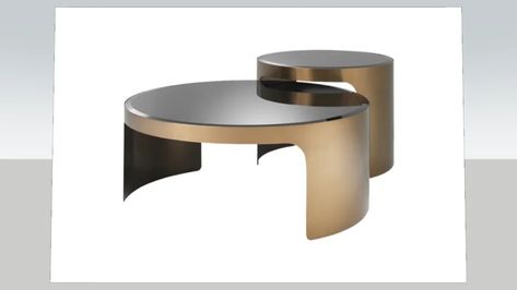 Coffee Table - - 3D Warehouse Copper Coffee Table, Coffee Table Set Of 2, Stainless Steel Coffee Table, Luxury Furniture Living Room, Brushed Copper, Coffee Table Set, Luxury Contemporary, Nesting Coffee Tables, Glass Top Coffee Table