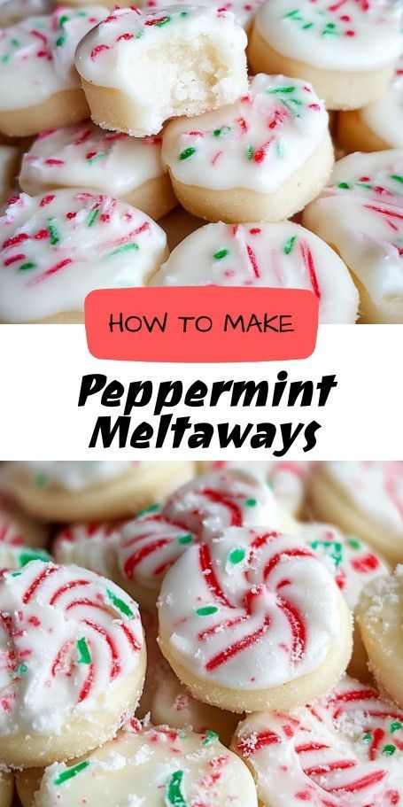 Peppermint Meltaway Cookies for Cozy Fall Days Embrace the crisp fall air with these Peppermint Meltaway Cookies. Made with buttery goodness and a touch of refreshing peppermint, these cookies will melt in your mouth. Perfect for a cozy autumn treat amidst the chilly winds. Christmas’s Cookie, Baking Recipes Holiday, Non Baking Christmas Treats, Gnome Cookies With Strawberries, Classic Spritz Cookies Recipes, Best Christmas Baked Goods, Holiday Recipe Ideas Thanksgiving, Sugar Cookie Flavor Recipes, Easy Winter Cookie Recipes