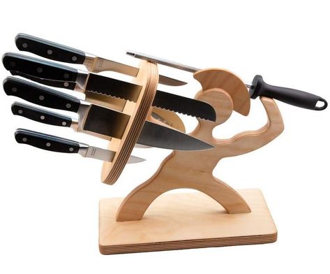 Tre Kunst, Kitchen Cutlery, Wood Shop Projects, Knife Holder, Wooden Projects, Six Pack, Small Wood Projects, Apartment Kitchen, Woodworking Projects Diy