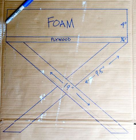 Tutorial for DIY X Bench - The Chronicles of Home Basement Man Cave, Diy Ottoman, Upholstery Nails, X Bench, Oil Based Stain, Basement Plans, Bench Plans, Sale Ideas, Stair Storage