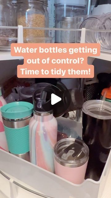 Home Organizing | Nashville, TN on Instagram: "We’ve been in enough homes to know…those water bottles can get OUT OF CONTROL!! All the Stanley’s, Yeti’s, Owala’s, etc….💧💧💧 ‌ We love this water bottle holder from @thecontainerstore because you can add a drawer underneath for all the lids + straws! And you can stack as many as you need for your bottle + cup collection. ‌ Comment H2O for the link to shop! ‌ #organizing #organizingideas #organizingtips #kitchenorganization #kitchenorganizing #thetidyhomenashville" Tumblr Cup Storage Ideas, Drink Bottle Storage, Yeti Organization, Yeti Lid Storage Ideas, Yeti Cup Storage Ideas, Yeti Cup Storage, Tumbler Organization Storage Ideas, Stanley Cup Organization, Stanley Storage Ideas