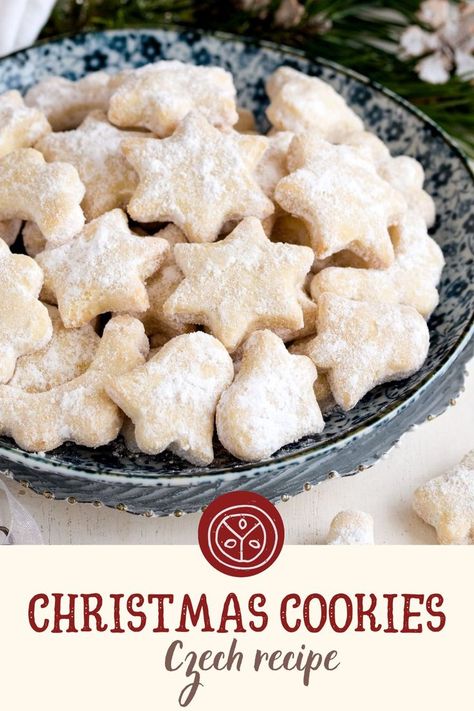 Discover traditional and authentic Czech recipes for Christmas cookies. Slovak Christmas Cookies, Croatian Cookies Christmas, Czech Dessert Recipes, Hungarian Christmas Cookies, Czech Cookies Christmas, Czech Christmas Recipes, Czech Cookies, European Cookies, European Christmas Cookies