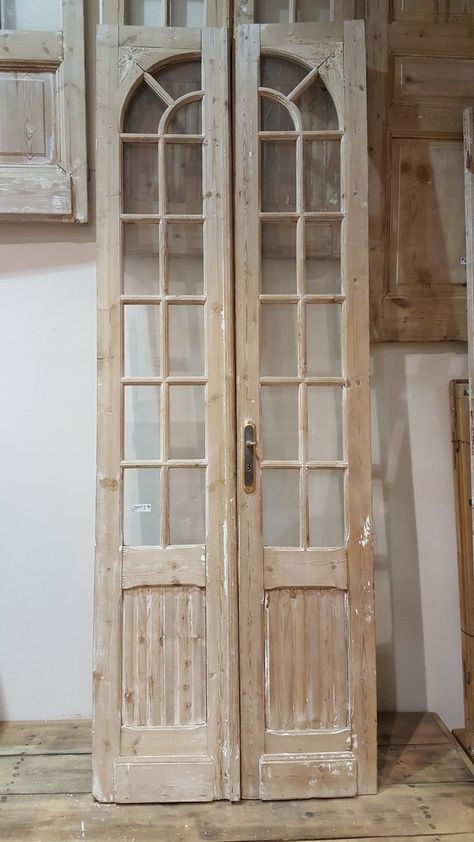 Interior French Doors, Glass Interior, Door Interior, Vintage Doors, Custom Interior, Antique Doors, House Doors, French Doors Interior, Pantry Design