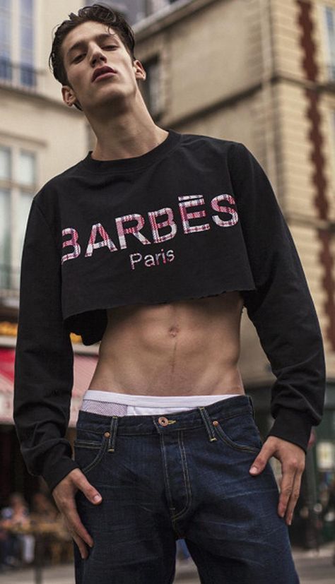 Male crop tops Men Crop Top, Crop Top Guy, Crop Top Boys, Mens Crop Tops, Crop Top Men, Boys In Crop Tops, Male Crop Top, Mens Crop Top, Gay Outfit