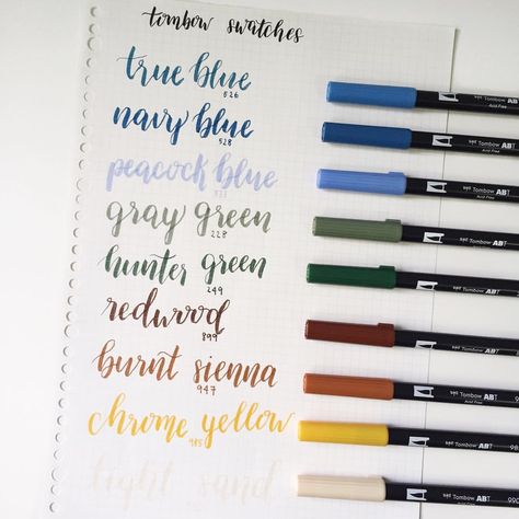 2,216 Likes, 14 Comments - jhon (@jhonstudies) on Instagram: “tombow swatches! i don't really like my calligraphy here but this was months ago ✨ my favourite…” Tombow Lettering, Tombow Brush Pen, Stationary Art, Tombow Dual Brush Pen, Tombow Dual Brush, Bullet Journal Hacks, Planner Decorating, Calligraphy Letters, Organization Planning