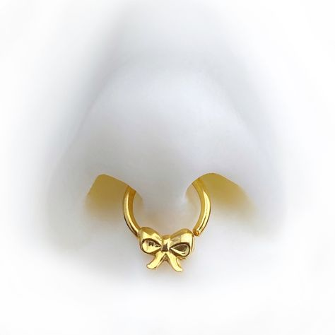 Coquette Septum Piercing, Bow Nose Piercing, Kawaii Septum Piercing, Heart Septum Piercing, Silver Septum Jewelry, Septum Ring Jewelry, Septum Piercing Jewelry Aesthetic, Gold Septum Jewelry, Septum Piercing Jewelry Gold