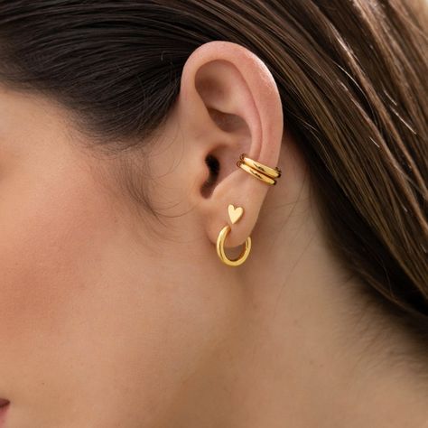 Trendy Accesories, Gold Jewelry Set, Ear Party, Gold Jewelry Sets, Classic Earrings, 24kt Gold, Ear Cuffs, Dangly Earrings, Classic Jewelry