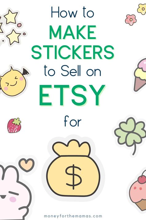 If you're looking for some fun Etsy shop ideas, why not consider opening an Etsy sticker shop! Cute stickers are an easy thing to sell on Etsy, as you can do ready-made stickers or even sticker printables. (Selling digital sticker files for people to print at home.) We'll go through how to make and sell stickers on Etsy step-by-step, so you'll know exactly what to do. Plus, we'll go through which Cricut machine is best for the type of Etsy store you want to run. How To Make Stickers To Sell On Etsy, Small Business Stickers Ideas, Stickers To Make At Home, Types Of Stickers, What To Do With Sticker Collection, How To Print Stickers At Home, Selling Stickers On Etsy, What To Do With Stickers Projects, Art Things To Sell