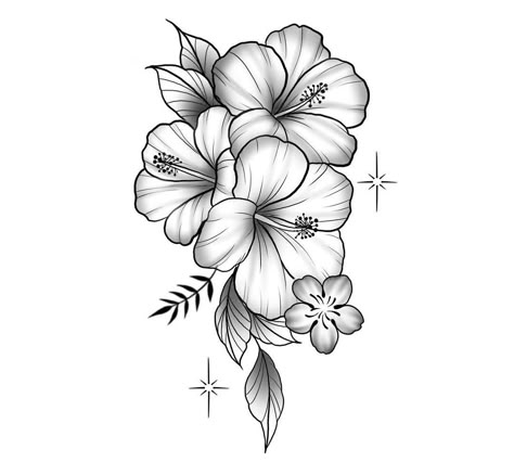 Plumeria Shoulder Tattoo, Cover Up Tattoos For Women Leg, Lilly Flower Tattoo Sleeve, Saipan Tattoo, Hibiscus Flower Stencil, Hawaiian Theme Tattoo, Hibiscus Bouquet Tattoo, Flower Arm Tattoos For Women Sleeve, Hibiscus Foot Tattoo