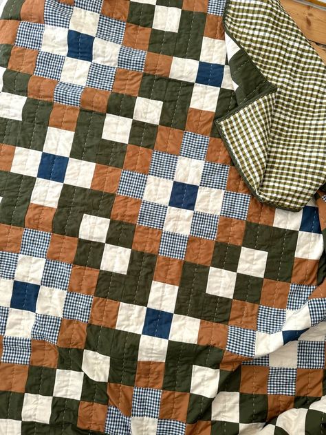 Joz Makes Quilts Quilts Made Out Of Mens Shirts, Diamond Patchwork Quilt, Scrappy Checkerboard Quilts, Fall Quilt Color Schemes, Quilt Designs For Men, Dark Quilts Ideas, Antique Quilt Patterns 19th Century, Timeless Quilt Patterns, Quilt For A Man