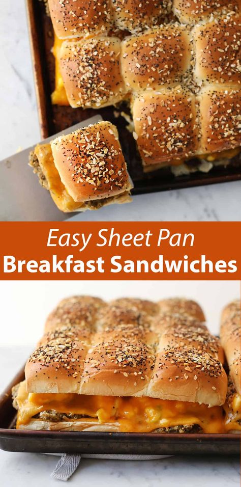 Sheet Pan Breakfast Sandwiches, Breakfast Sandwiches For A Crowd, Morning Sandwich, Hawaiian Roll Sandwiches, Sheet Pan Breakfast, Easy Breakfast Sandwich, Recipes By Ingredients, Egg Sandwich Breakfast, Breakfast Slider