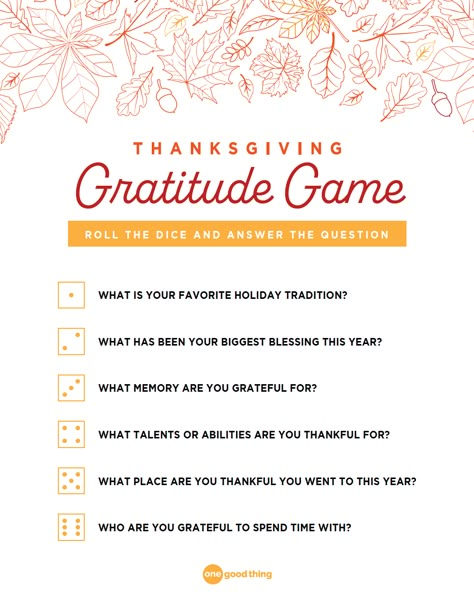 Activity Days Gratitude, Gratitude Questions For Adults, Senior Citizen Thanksgiving Activities, Thanksgiving Thankful Activities, Gratitude Exercises For Adults, Gratitude Games For Thanksgiving, Thanksgiving Games For Family Fun Free Printable, Thanksgiving Dice Game, Gratitude Game For Adults