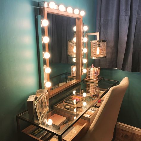 Battle station : complete - what do you think? Any suggestions for things to add would be really appreciated #makeup #beauty Battle Station, Favorite Makeup, Secret Obsession, Nook, Vanity Mirror, You Think, Thinking Of You, Mirror, Makeup