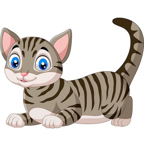 Vector cartoon funny cat isolated on whi... | Premium Vector #Freepik #vector #cute-cat #cat-character #cat-cartoon #baby-cat Cat Clip Art, Premium Vector Cartoon, Cartoon Download, Baby Room Themes, Animated Animals, Cat Cartoon, Cartoon Funny, Black Kitten, Baby Cat