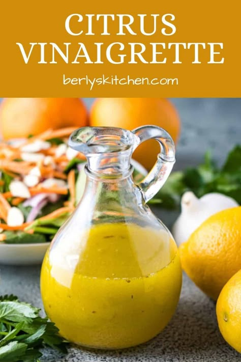 Our simple citrus vinaigrette recipe combines the crisp flavors of lemons and oranges to create a sweet yet tart salad dressing! #berlyskitchen Italian Salad Dressing Homemade, Food Lunch Ideas, Dressings Recipes, Italian Dressing Recipes, Homemade Italian Dressing, Salad Dressing Recipes Healthy, Zesty Italian Dressing, Citrus Vinaigrette, Easy Salad Dressing