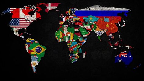 HD wallpaper: world map with flags artwork, countries, multi colored, creativity | Wallpaper Flare Desktop Gif, Accurate World Map, Minimalist Desktop Wallpaper, Master Of None, Country Backgrounds, Photo Zone, World Map Wallpaper, My Backpack, Famous Wallpaper