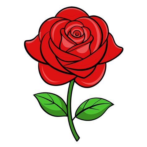 Red Rose with Transparent Background Red Rose Drawing Sketch, Red Rose Drawing, Rosé Cartoon, Cartoon Rose, Rose Vector, Boho Rainbows, Rosé Png, Symbols Of Love, Rose Clipart