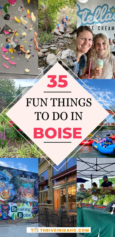 Boise is home to incredible outdoor activities, amazing dining, and fun experiences for the family. Whether you're a Boise local looking for more summer fun things to do, or a visitor exploring the beautiful city of Boise, you'll find endless activities to do here. Have an amazing Boise getaway and learn all the fun things to do in Boise on our blog! Idaho Vacation, Idaho Adventure, Fun Experiences, Idaho Travel, Meridian Idaho, Cheap Things To Do, Whitewater Rafting, Cheap Things, Boise Idaho