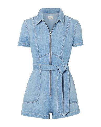 Denim Romper Outfit, Ladylike Outfits, Denim Playsuit, Classic Corvette, Jumpsuit Blue, Fit Summer, Cooler Look, Alice And Olivia, Romper Outfit