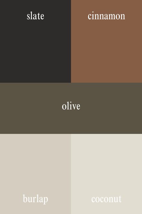 Earthy Color Pallete Earth Tones, Black White Emerald Green Color Palette, Earthy Tone Decor, Rust Painted Walls, Fall Inspired Color Palette, Black Tan Green Color Scheme, Rugged Color Palette, Earthy Bathroom Decor Ideas, Color Palette With Dark Gray