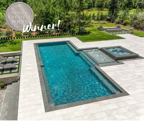 Luxury Pools Backyard, Kleiner Pool Design, Moderne Pools, Rectangle Pool, Pools Backyard Inground, Luxury Swimming Pools, Small Swimming Pools, Pool Remodel, Swimming Pools Inground