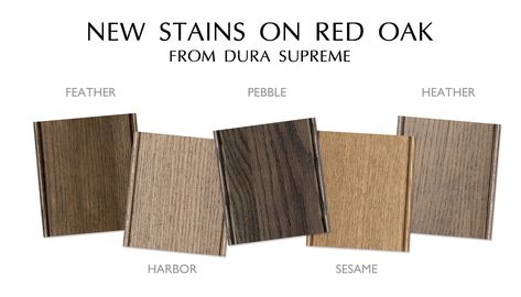 NEW Cabinet Stain options on Red   Oak wood from Dura Supreme   Cabinetry!  #durasupreme #cabinetry #cabinets #new #cabinetstains #stains   #staincolors #cabinetcolors #cabinetoptions #woodcabinets #cabinetideas   #kitchendesign #graybrown #browngray #truebrown #brown Brown Stain Kitchen Cabinets, Walnut Stained Oak Cabinets, Red Oak Cabinets Stained, Red Oak Stained Cabinets, Staining Red Oak Cabinets, Red Oak Kitchen Cabinets Wood Stain, Weathered Oak Stain On Red Oak, Red Oak Cabinets Kitchen, Red Oak Kitchen Cabinets