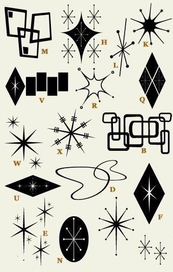 Mid Century Illustration, Mid Century Modern Patterns, Art Mid Century, Christmas Fonts, Arte Inspo, Mid Century Modern Decor, Mid Century Art, Mid Century Modern Art, Retro Illustration