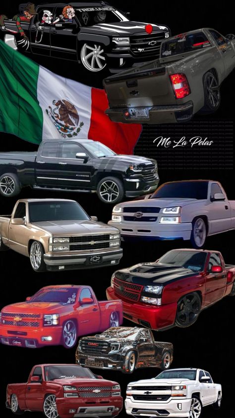 #wallpaper #trucks #mexico #droppedtrucks Low Trucks Wallpaper, Pink Chevy Trucks, Mexican Clothing Style, Chevy Trucks Lowered, Mexico Wallpaper, Nissan Gtr R34, Hello Kitty Car, Lowrider Trucks, Dream Cars Bmw