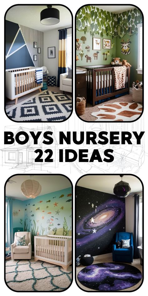 Discover 22 creative boys nursery ideas, from timeless themes to playful designs. Explore vintage baby decor, neutral tones, and simple ideas for a cozy boys nursery room. Get inspired by boys nursery themes, boys nursery wallpaper, and decor in shades like green and blue. Whether you’re looking for a stylish boys nursery rug or wall decor, find everything you need to design the perfect space for your little one. Boys Nursery Themes, Boys Nursery Wallpaper, Nursery Rugs Boy, Nursery Wallpaper Boy, Boys Nursery Ideas, Boy Nursery Themes, Nursery Room Boy, Boys Nursery, Nursery Rug