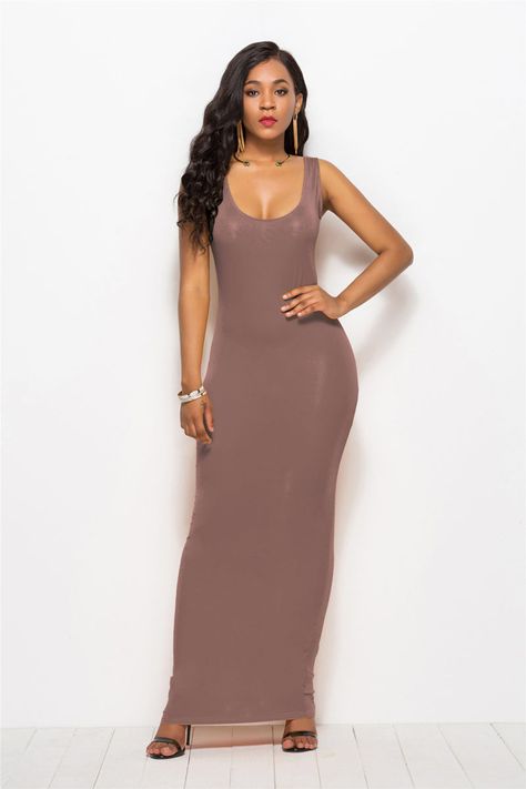 Casual Maxi Dresses, Summer Maxi Dresses, Dresses Brown, Strap Maxi Dress, Easy Outfit, Summer Maxi, Long Summer Dresses, Wrap Dresses, Plus Size Maxi Dresses