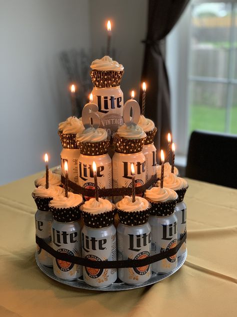 Beer Cakes For Men, Beer Can Cake, Birthday Beer Cake, Birthday Cake For Him, Beer Cake, Beer Birthday, Homecoming Proposal Ideas, 50th Birthday Party, Diy Birthday Gifts