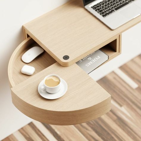 Corner Drawers, Working Room, Under Desk Storage, Wall Mounted Desk, Furniture Details Design, Small Desk, Wooden Desk, Furniture Details, Study Table