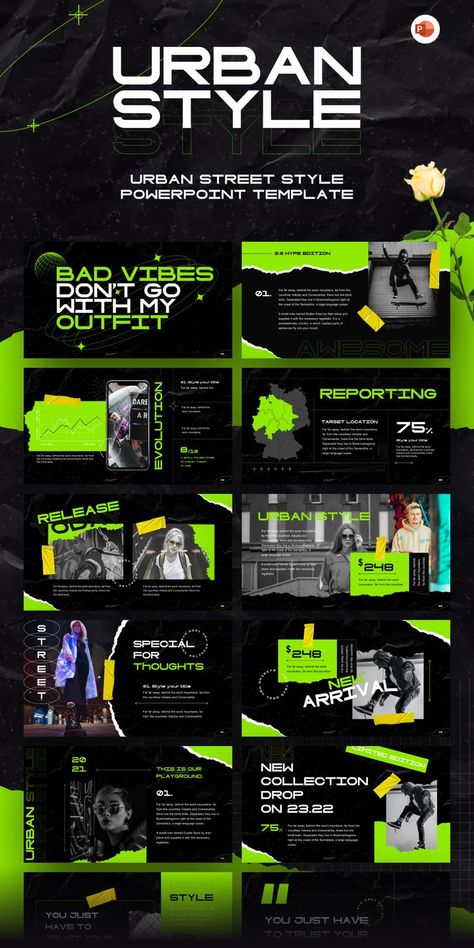 Urban Street Style - Creative PowerPoint Template is your solution to run any business and project successfully. With design element trends, you can enhance your brand’s visuals and experience to mesmerize the audience’s eyes. Visit Our Website: 👉 rrgraphdesign.com Download Freemium PowerPoint: 👉rrslide.com #powerpoint #presentatation #template #design #slides #layout #2021 #free #data #chart #infographic #elements #vector #ppt Presentation Slide Design, Cool Powerpoint, 보고서 디자인, Presentation Slides Design, Chart Infographic, 포트폴리오 레이아웃, Business Fonts, Best Website Design, Presentation Design Layout