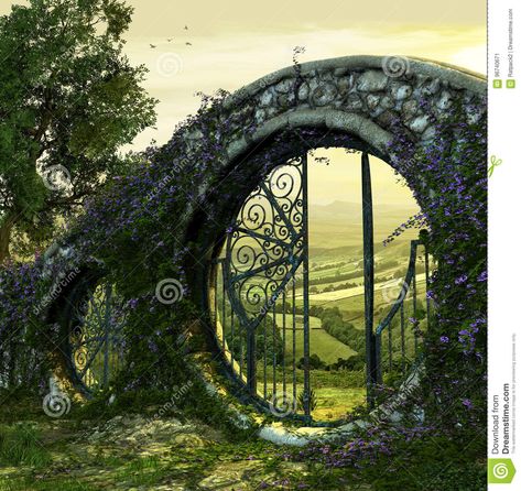 Secret Garden Door, Moon Gate, Brick Garden, Garden Entrance, Garden Park, Iron Gate, Enchanted Garden, Garden Doors, Entrance Gates