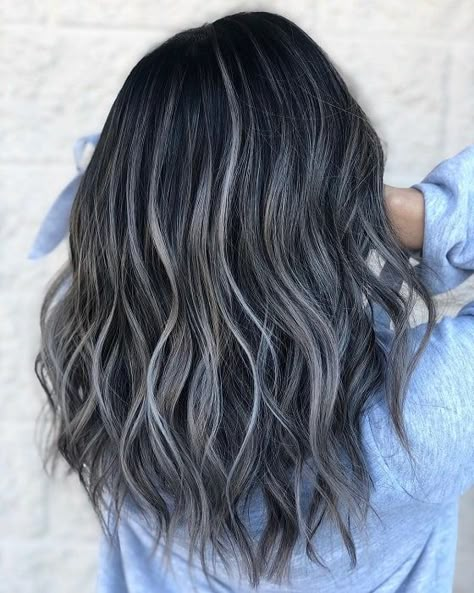 32 Hottest Grey Ombre Hair Colors of 2023 – HairstyleCamp Grey Ombre Hair Short, Black To Grey Ombre Hair, Gray Hair With Highlights, Ash Brown Hair Balayage, Ash Grey Hair, Gray Highlights, Black And Grey Hair, Ombre Hairstyles, Grey Ombre Hair