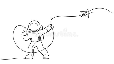 Astronaut Logo, One Continuous Line Drawing, Astronaut Drawing, Kid Quilts Patterns, Space Drawings, Clothes Embroidery Diy, Star Illustration, Drawing Vector, One Line Drawing