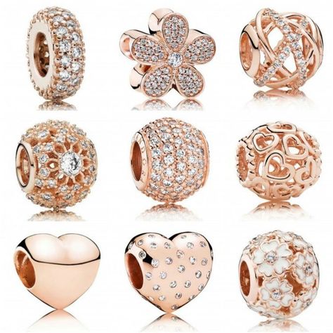 Pandora Charms Rose Gold, Rose Galaxy, Pandora Bracelet Designs, Pandora Inspiration, Pandora Rose Gold, Diy Jewelry To Sell, Pandora Jewelry Charms, Pandora Rose, Sunflower Jewelry