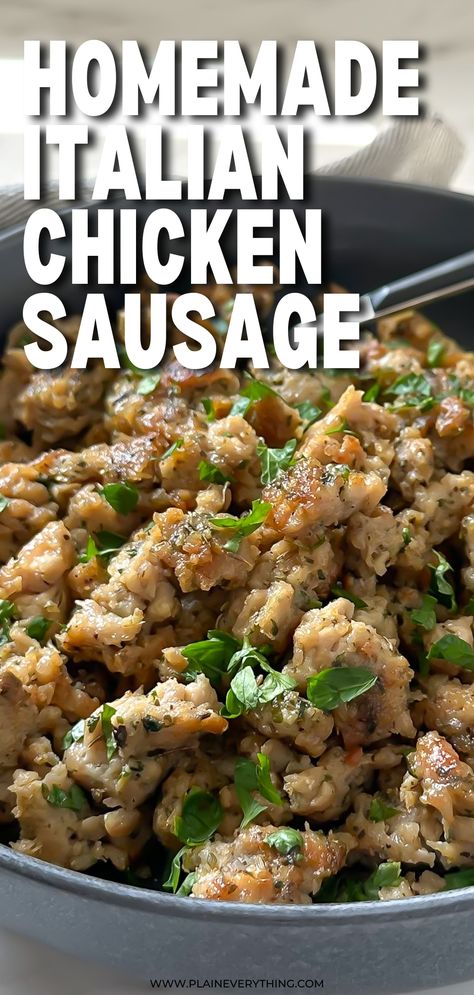 High Protein Italian Chicken Sausage Recipe Homemade Italian Chicken Sausage, Weight Watchers Turkey Sausage Recipes, Low Sodium Sausage Recipes, Homemade Turkey Sausage Recipes, Diy Chicken Sausage, Breakfast Turkey Sausage Recipes, Chicken Italian Sausage Recipes, Ground Chicken Sausage Recipes, Italian Chicken Sausage Recipes