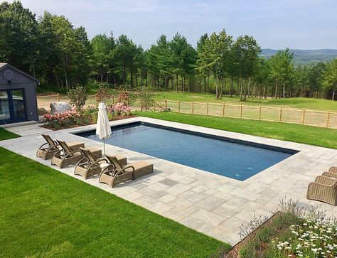 Inground Pool Ideas, Luxury Pools Backyard, Square Pool, Rectangular Swimming Pools, Inground Pool Landscaping, Rectangle Pool, Backyard Layout, Pools Backyard Inground, Pool Renovation