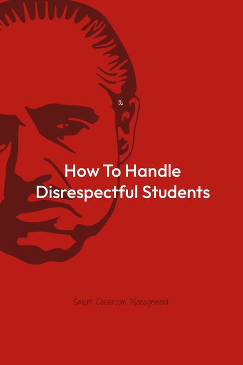 One of the biggest classroom management mistakes teachers make is taking disrespectful behavior personally. To quote Tom Hagen speaking to Sonny Corleone in the movie The Godfather, “This is business, not personal.” When you take disrespectful behavior personally, two things are likely to happen: ... Read more Secret Student Classroom Management, High School Behavior Management, Disrespectful Students, Tom Hagen, Disrespectful Behavior, Sonny Corleone, Disrespectful Kids, Smart Classroom, Effective Classroom Management