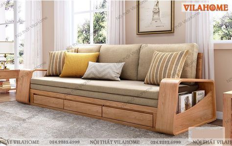 Sofa Bed Wood, Sofa Cumbed Design, Sofa Come Bed, Stylish Sofa Sets, Sofa Bed For Small Spaces, Sofa Design Wood, Wooden Sofa Set Designs, Corner Sofa Design, Wooden Sofa Designs