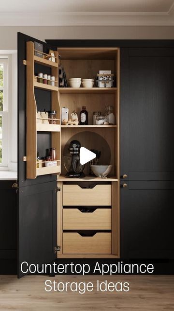 Howdens on Instagram: "Tired of countertop clutter? Check out these storage ideas to keep your appliances neatly tucked away! ✨" Small Appliance Storage Pantry, Appliance Storage Pantry, Small Appliance Storage, Appliance Storage, Storage Pantry, Small Appliance, Appliances Storage, Kitchen Redo, Storage Ideas