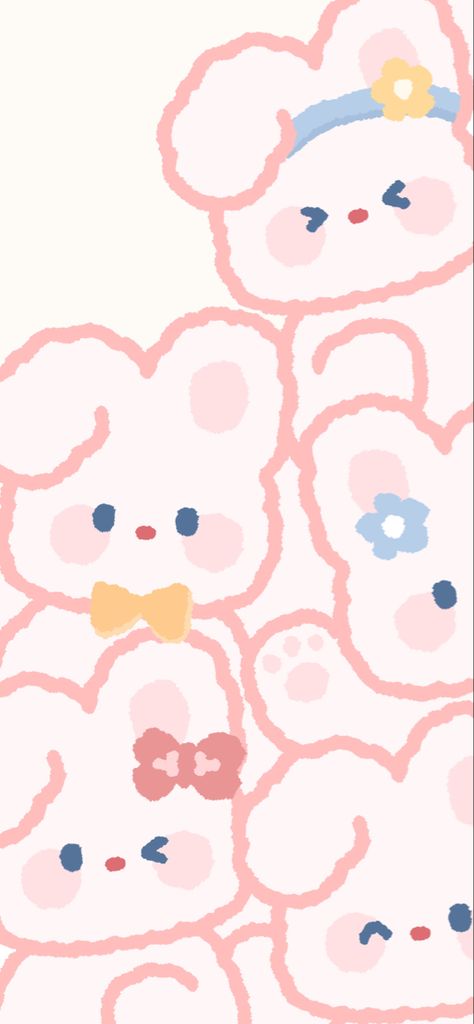 Pink Rabbit Wallpaper, Rabbits Wallpaper, Aesthetic Bunny, Pink Walpaper, Rabbit Wallpaper, Cute Owls Wallpaper, Wallpaper Homescreen, Bg Design, Cute Blue Wallpaper