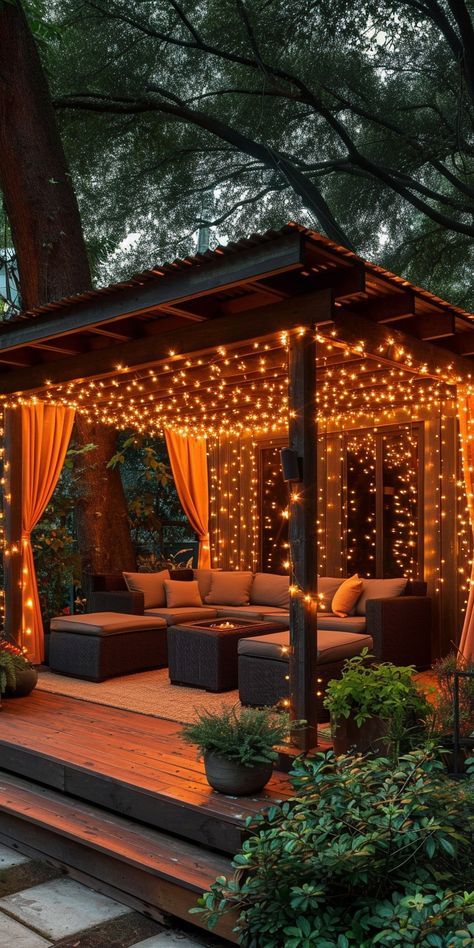 String Lighting, Outdoor Gazebo, Patio String Lights, Backyard Inspiration, Beach Hacks, Kids Beach, Outdoor Decor Backyard, Backyard Makeover, Outdoor Patio Decor